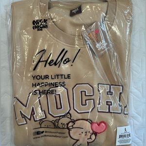 Milk Mocha Bear Varsity Crewneck - MOCHA LARGE